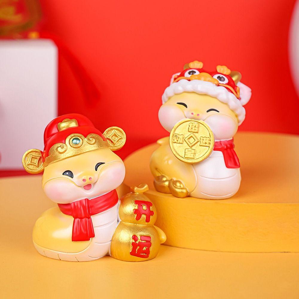 Zodiac Snake New Year Snake Statue Cute Lucky Small Snake Ornament  Spring Festival Ornament