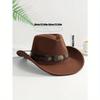 1pc Women Belt Decor Boho Cowgirl Hat Cowboy Hat Fedora Hat Jazz Panama Hat Soft Felt Hat for Daily Use