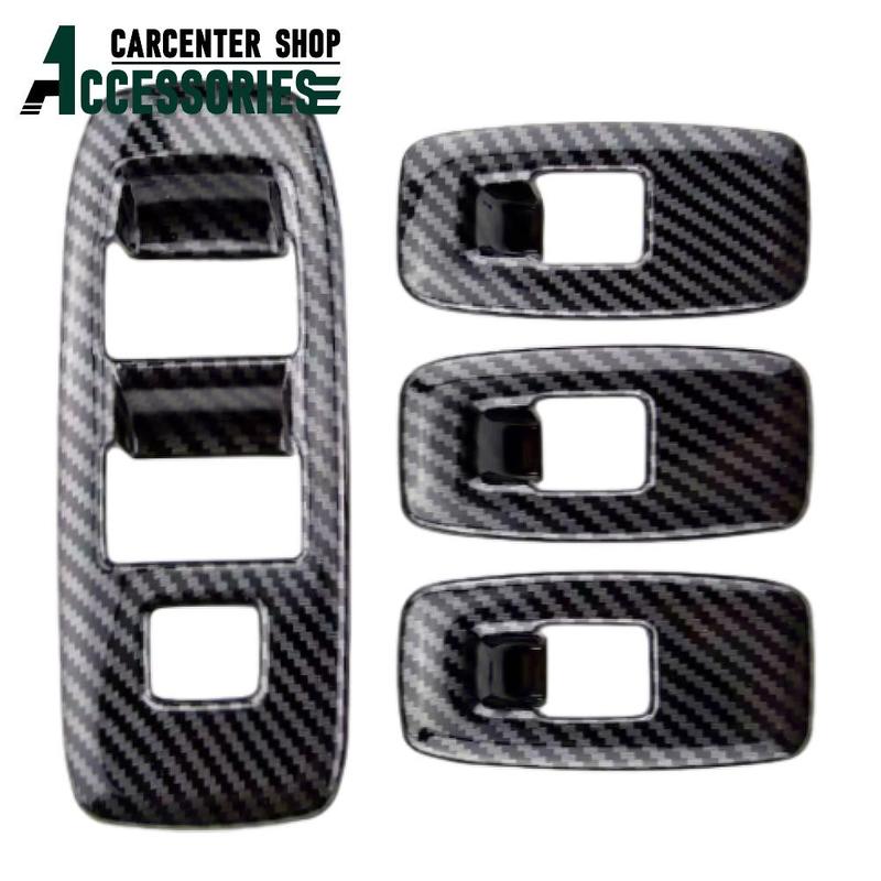 Carbon Fiber Look Window Switch Panel Frame Cover For Ford Ranger Everest Endeavor 2015- car decorative style accessories