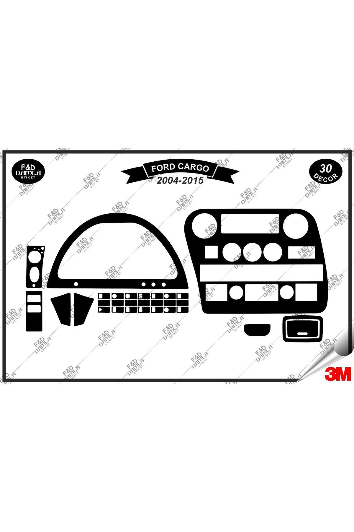 

Ford Cargo Diji2004-2015 Torpido Konsol Trim Göğüs Maun Kaplama Set 30 Parça Siyah
