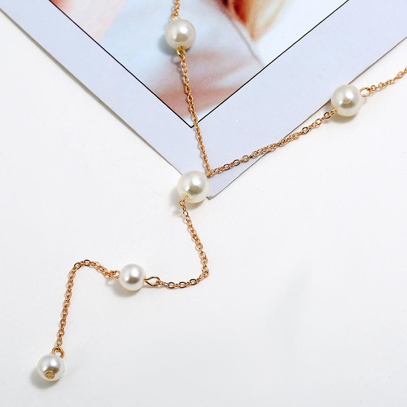 Pearl Pendant Necklace For Women With Alloy Material And Water Wave Chain For Wedding And Formal Events