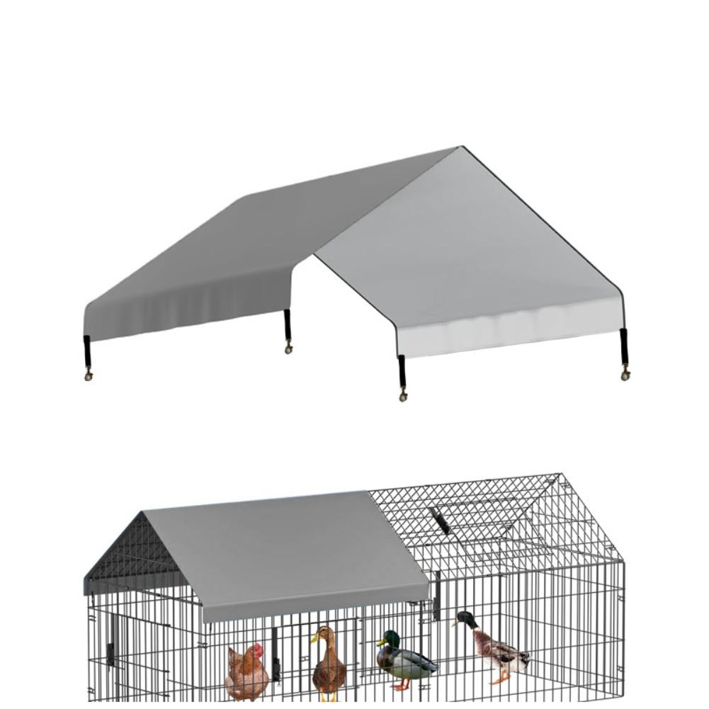 Oxford Fabric Tarp Chicken Cage Cover UV Protection Waterproof PVC Coating Breathable Oxford Fabric Silver-coated Reinforcement