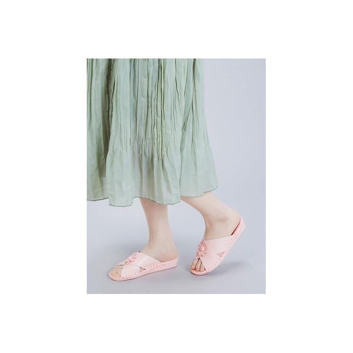 Pansy 9370J Pandie Room Shoes - Made in Japan - Women's - Hand-Knit Footbed - LL - Rose - 24.5-25.0 cm