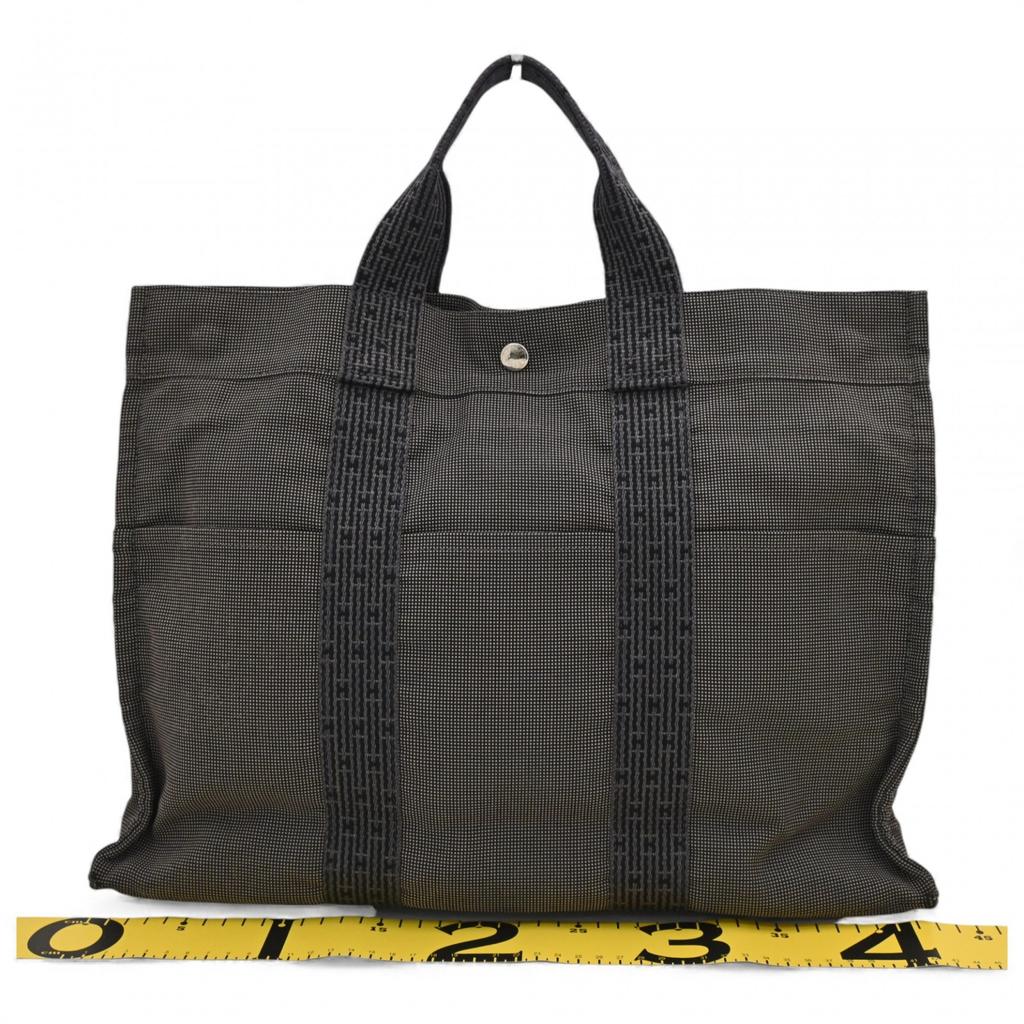 Auth HERMES Herline Tote MM Canvas Handbag he9909tt