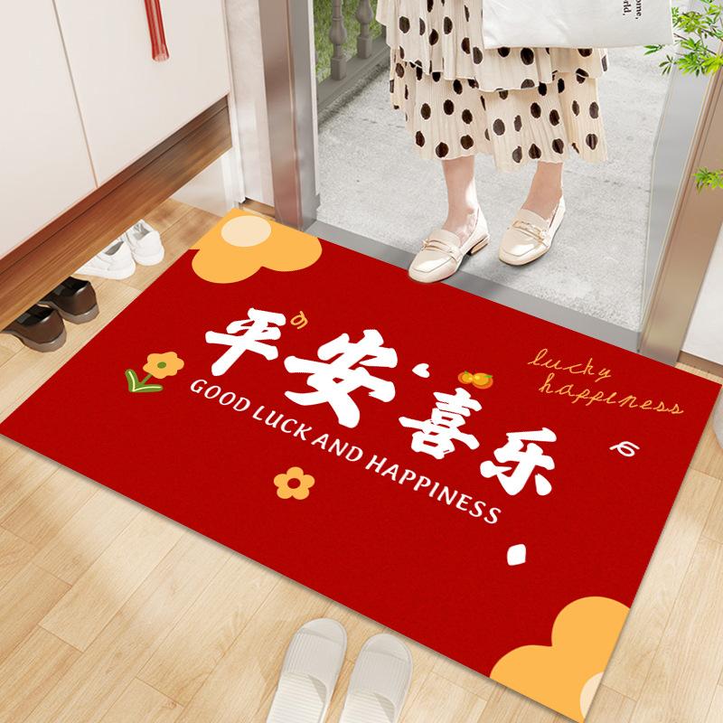 

Святковий килимок для вхідних дверей на Новий рік, червона доріжка, килимок для дому, ганку, легкий у догляді, зносостійкий килимок для дверей, килимок у двері 80*120cm(2.5TPR)