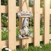 Welcoming Gift for Gardeners Wooden Gnome Door Hanger with Bell, Country Garden Welcome Sign Outdoor Hanging Swing Wall Plaque, Farmhouse Ornament