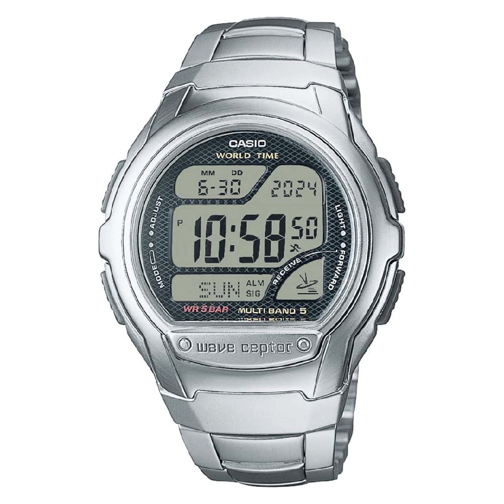 Casio Digital Quartz Watch with Stainless Steel Men's Strap, WV-58RD-1AEF, Silver, WV-58RD-1AEF-AMZUK, Silver, WV-58RD-1AEF-AMZUK.