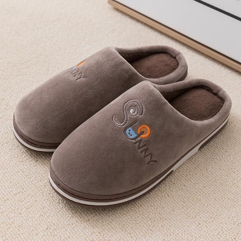 Internet celebrity cotton slippers women's home winter cute thick bottom ins cute home plush indoor warm slippers men's winter