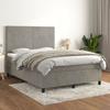 Exclusive House - Slatted Bed Base and Mattress Light Grey 140x190cm Velvet