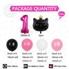 132pcs Black Cat Crown Foil Balloons Arch Kit Happy Birthday Party Decorations 32inch Digit Kids Girl Boy 1-9 Years Old Supplies