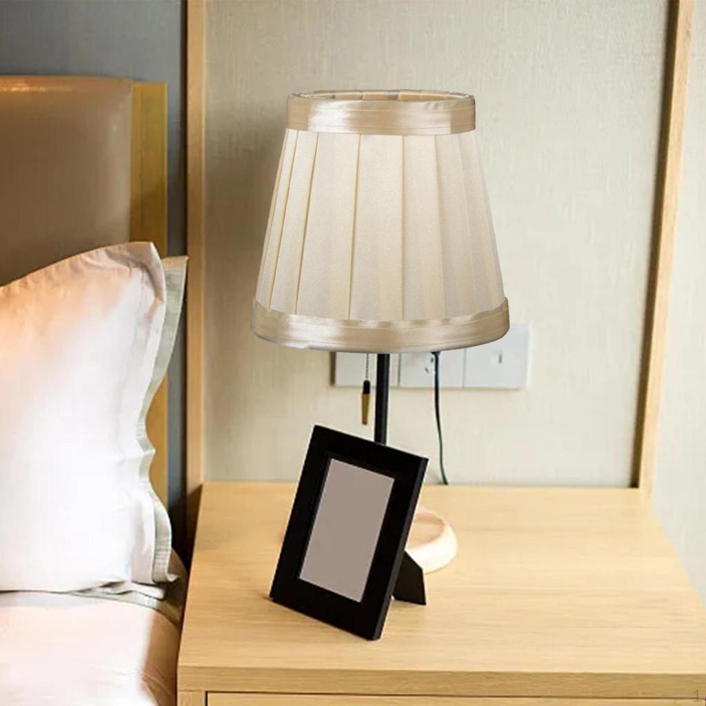 Table Lamp Shade Cover Bedside Light Clip On Cloth Lampshade Fine Workmanship Decorative for