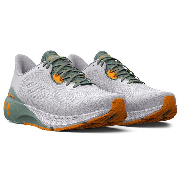 Under Armour HOVR Machina 3 Comfortable Fashionable Fabric Low-Top Casual Running Shoes Men Sneaker Gray Green Yellow 3025650-109