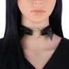 Heart Shirt Collar Faux Leather Choker, Punk Style Collar Necklace Clavicle Chain for Women