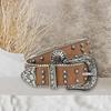 Punk Style Women's Belt Metal Decoration Soft PU Leather Strap Adjustable Sizing 4 Color Option for Casual Party Wear