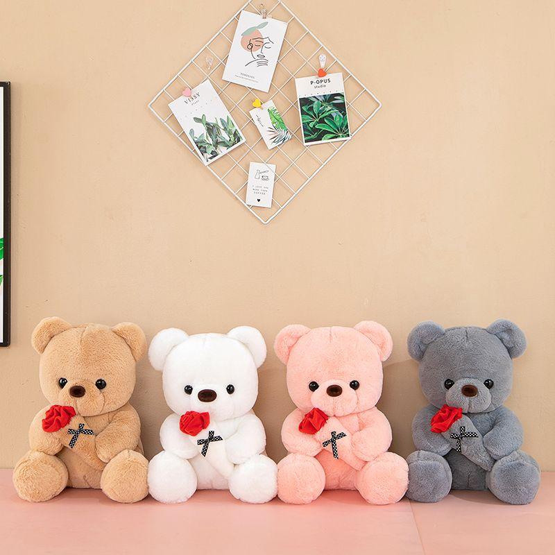 Cute Rose Bear Doll Teddy Bear Rag Doll Plush Toy Valentine's Day Wedding Gift