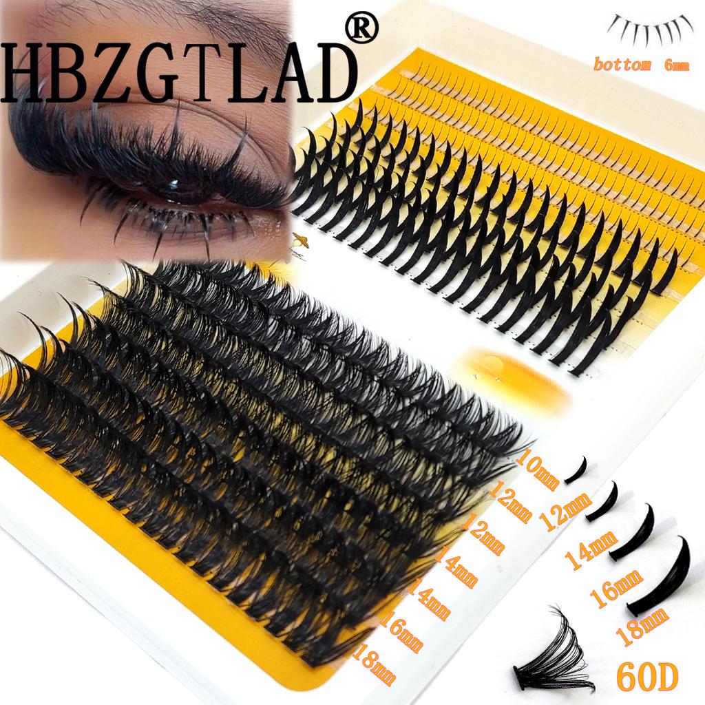 Xiaomi Faux cils en grappe 3D 60D-120D, épais et pointus, en vison, avec cils inférieurs, pour un look manga, yeux de poupée, cils naturels, cosplay