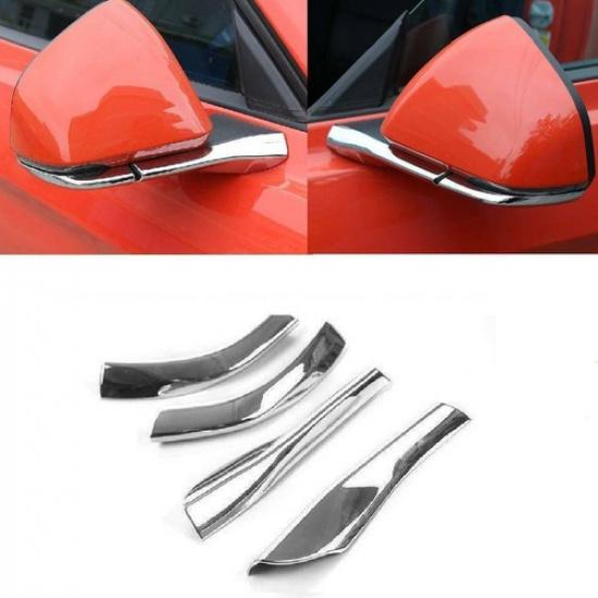 

4pcs Chrome Car Rearview Mirror Base Strip Cover Trim for Ford Mustang 2015-