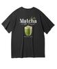 Oeta Matcha Latte Double Cotton Oversized Short Sleeve T-Shirt Black Ots26038
