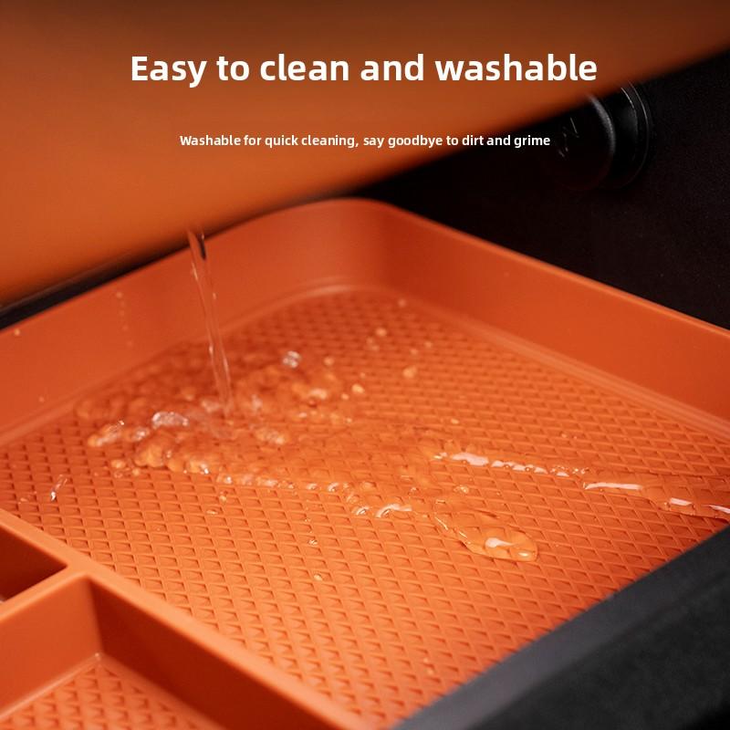 For Li Auto L6 L7 L8 L9 2022-2025 Car Storage Box Under Central Control Silicone Anti Slip Storage Tray Interior Car Accessories