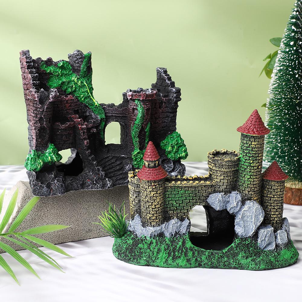 European Style Castle Resin Ornament for Aquarium Landscaping