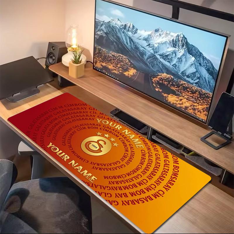 Benutzerdefinierter Name Galatasaray Aufdruck Kissen Rutschfest Laptop Tablet Großes Mauspadd XXL Matte Mini-PC Spielmatte Mit Verriegelungskante