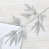 Gold powder small bamboo leaf Christmas flower Christmas tree decoration, gold powder leaf hot plastic gold powder leaf