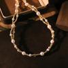 Natural Pearl Copper Bead Necklace 18k Gold Plated Luxurious Design Classic Necklace Banquet Wedding Women's Jewelry GN0862