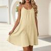 Women's Sleeveless Midi Summer Dress In Cotton Linen, Elegant Casual with Multiple Colors