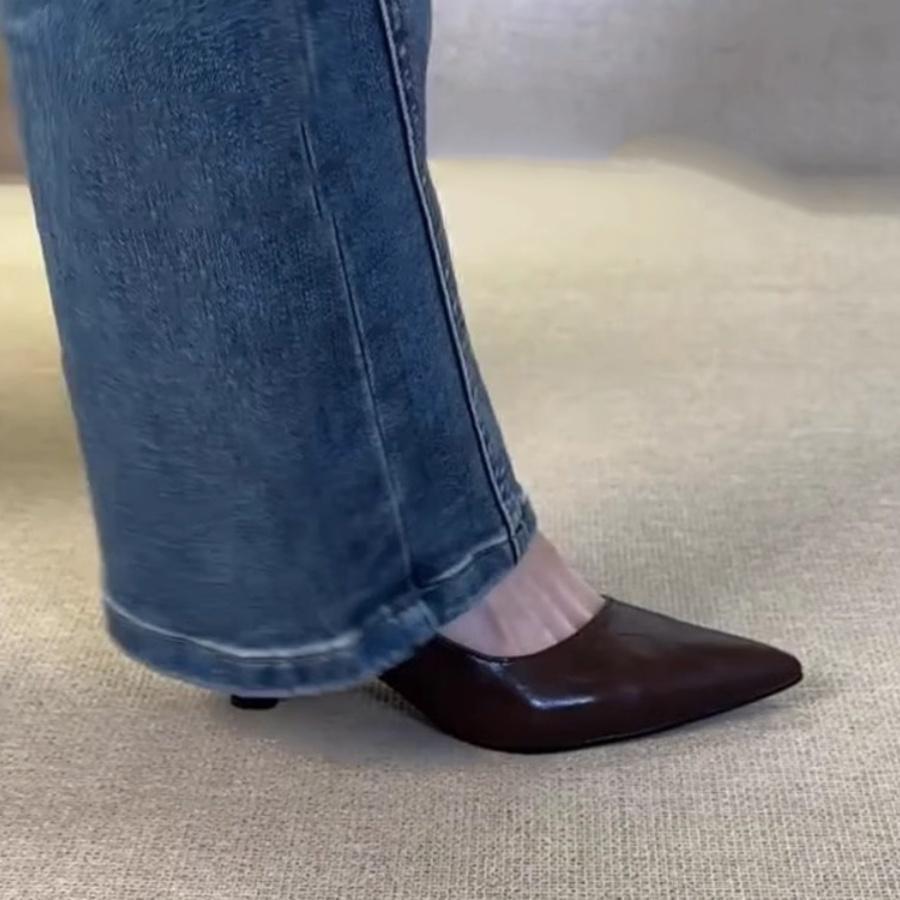 Pantofi Mici De Piele Frantezi Femei Piele Lacuata Incaltaminte Mary Jane Unice Primavara Si Vara Navetita Munca Tocuri Inalte