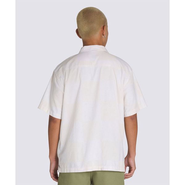 Vans Kessler Checkerboard Woven Comfortable Simple Versatile Soft Short Sleeve Shirt Men shirts White VN000M18E681