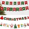 Christmas Banner Colorful Flag Decor For Home Ornaments Xmas New Year Elk Santa