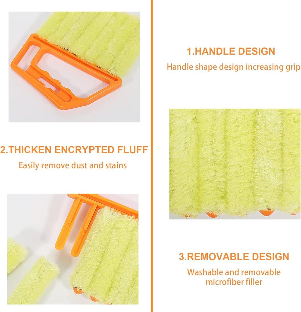 1/2 Pcs Blind Cleaner Held Blind Duster for Wood Dlinds Mini Duster Brush Blind Dust Cleaner Venetian Shades Brush Window