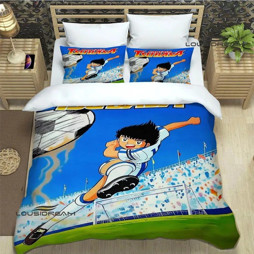 Cartoon Captain Tsubasa Bedding Set For Bedroom Soft Modern Bedspreads Comefortable Kids Duvet Cover Quilt Cover And Pillowcase