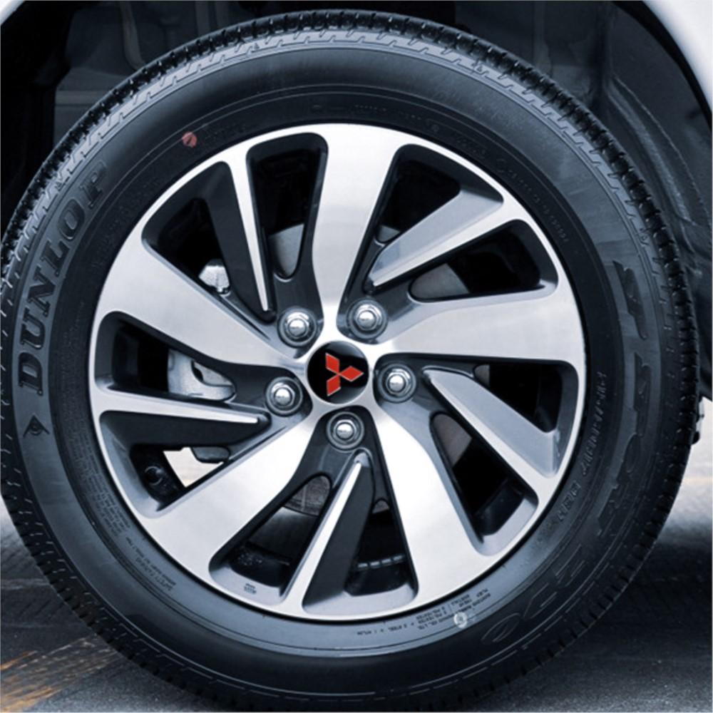 4 Pièces Autocollant Cache-Bouchon de Moyeu de Roue avec Logo de Voiture Accessoires Pour Mitsubishi 9 Ralliart XASX L200 Colt Outlander Pajero Lancer Cross