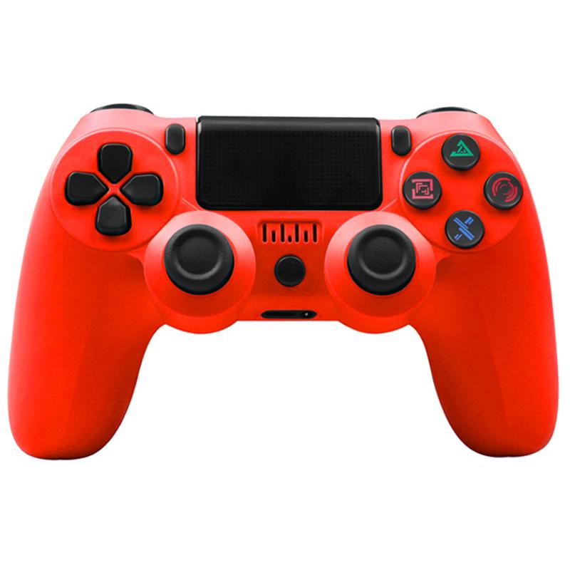 

Wireless Bluetooth-compatible Controller for PS4 Dual Vibration Gamepad Portable Game Handle with Lightbar Red