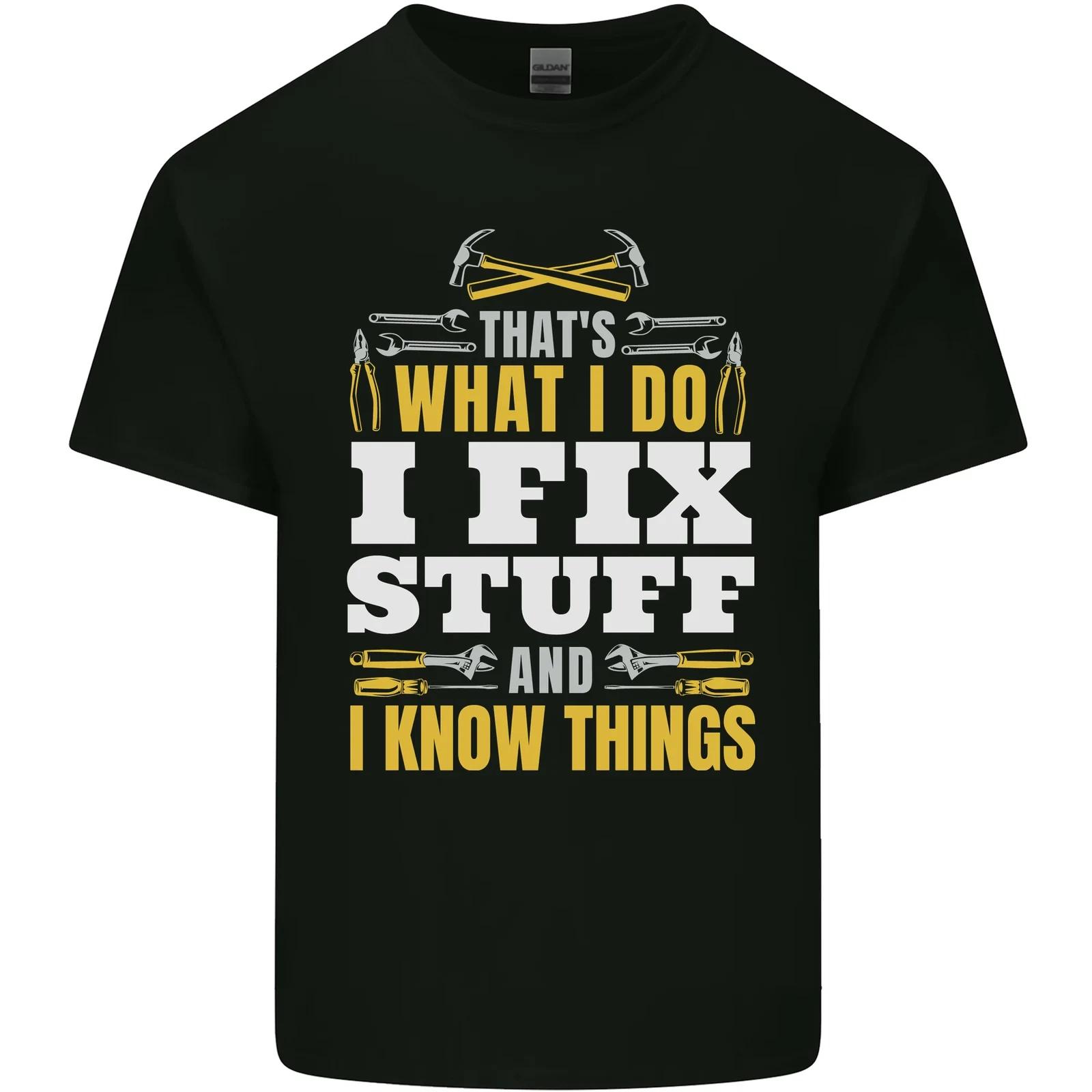 I Fix Stuff Funny Electrician Sparky Mechanic Kids T-Shirt Childrens XL