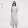 Elegant Lace Patchwork Sleeveless Midi Dress