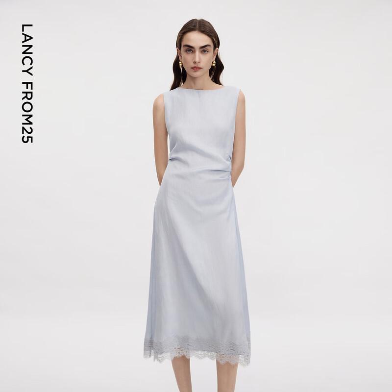 Elegant Lace Patchwork Sleeveless Midi Dress