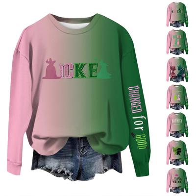 Women's Casual Fashion  Printing Long Sleeve O-Neck Pullover Hoodies