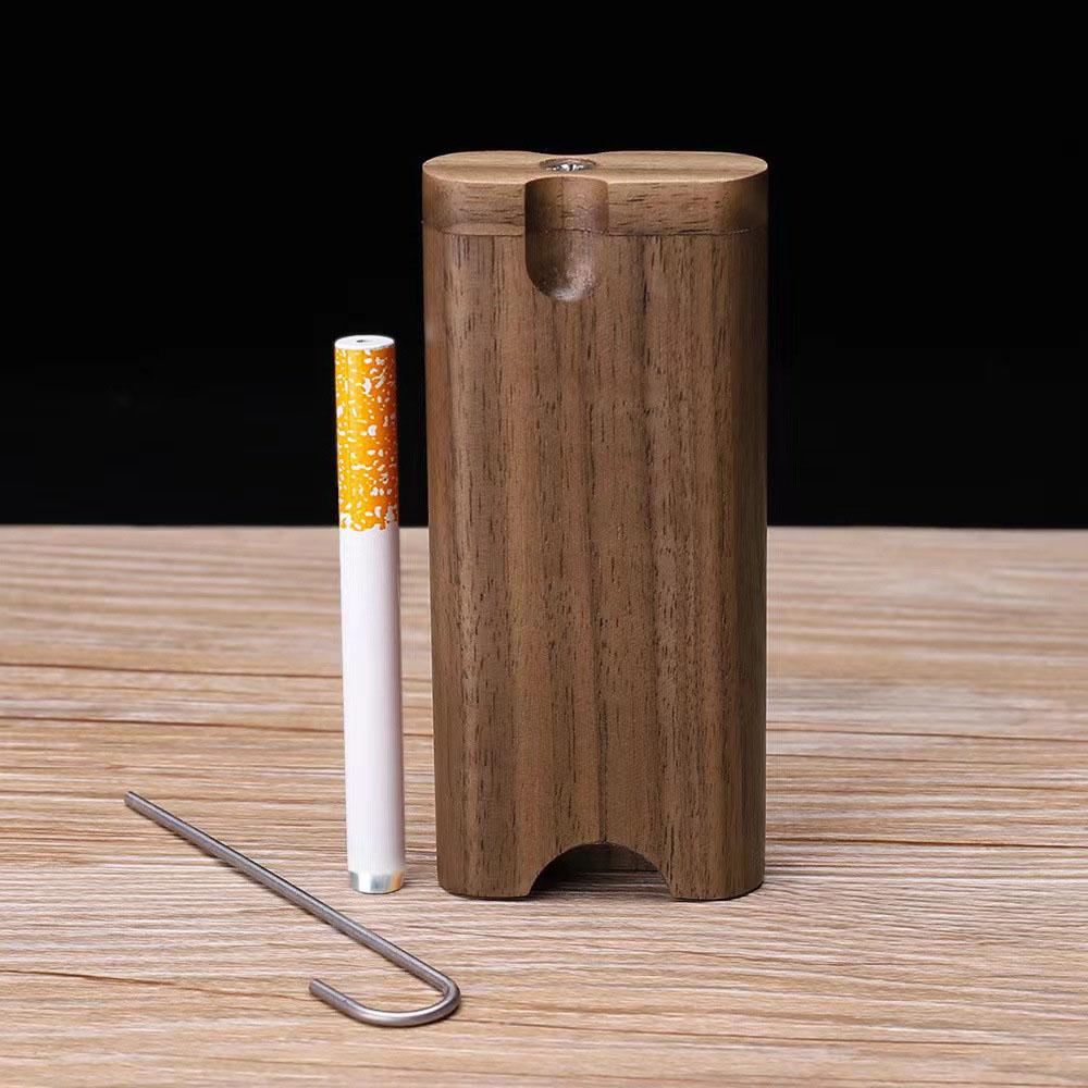 Wooden Dugout Pipe Self Cleaning Metal Smoking Pipe Kit