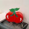 Waterproof Red Fruit Crossbody Bag Kawaii PU Shoulder Pouch Trendy Chain Cherry Shape Bag  Vacation