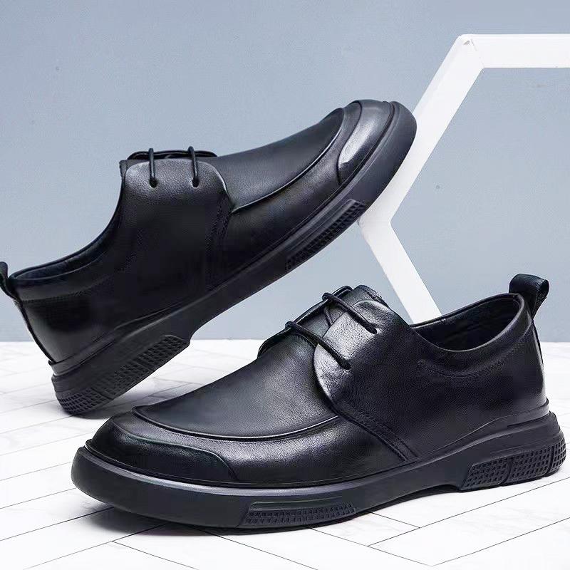 Shoes for Men Genuine Leather Casual Shoes Fashion Business Leisure Footwear New Designer Lace-up Dress Shoes