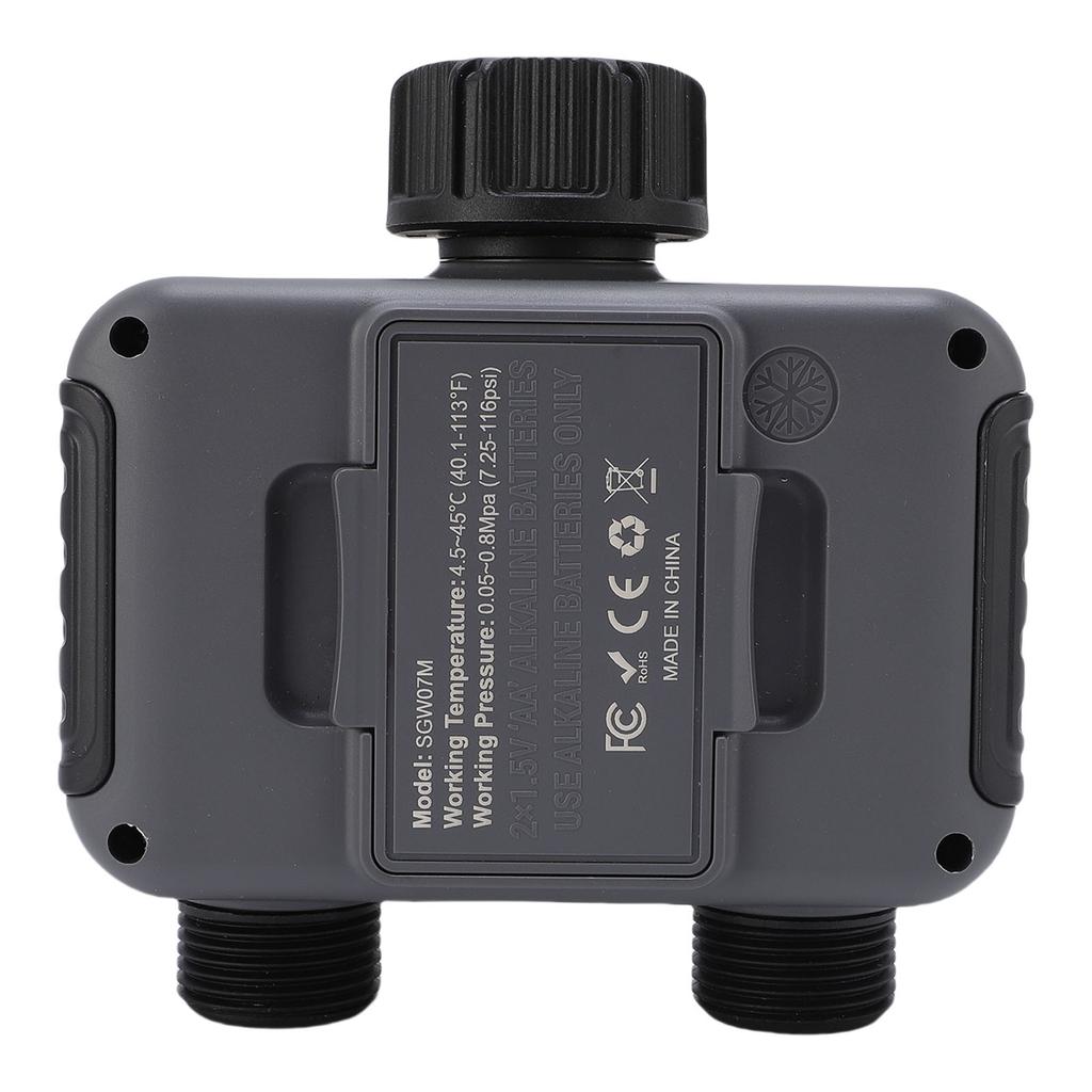 Automatic Irrigation Timer LCD Display 3/4-1/2 Inch Faucet 2 Zone Watering Timer for Outdoor Garden Courtyard