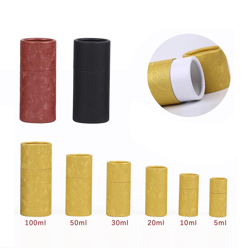 Kraft Paper Tube Jar 10ml 20ml 30ml Cylinder for Essential Oil Bottle Secure Packaging Box for Travel and Gift Wrapping