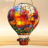 Hot Air Balloon Sun Catcher Acrylic Wall Hangable Colored Indoor Window Decor Hangable Garden Art for Indoor Outdoor Decorative, Perfect for Home