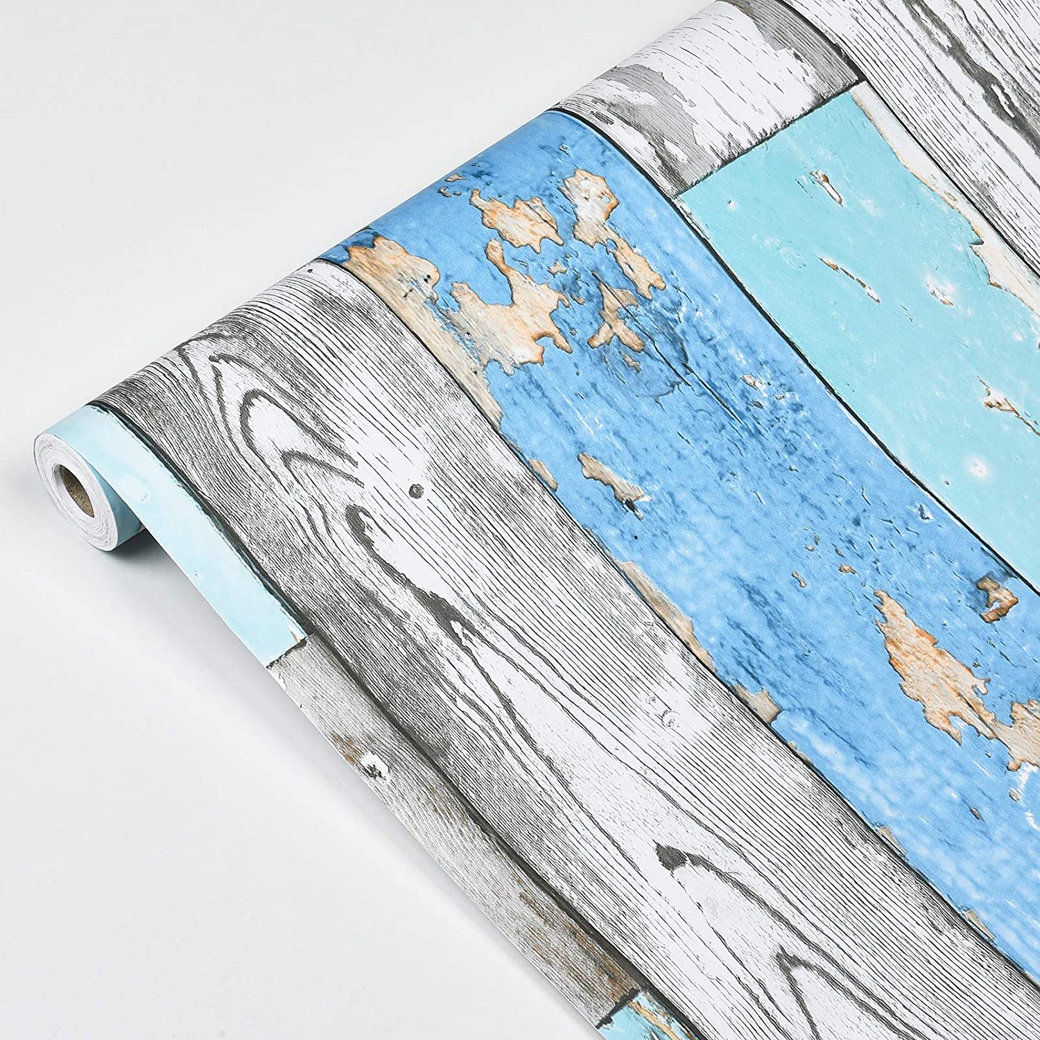 

Синие обои под состаренное дерево, самоклеящаяся виниловая пленка, обои с текстурой дерева для мебели, шкафа, столешницы 1mx45cm