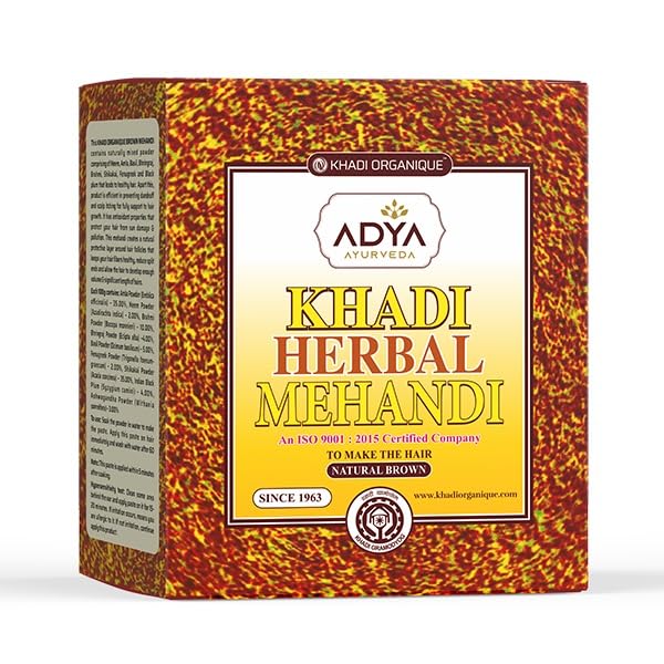 Khadi Organique Ayurvedic Herbal Brown Mehandi Natural Conditioning Pure Brown Henna for Men & Women Free from Harsh Chemicals - 225 GM (Pack of 3)