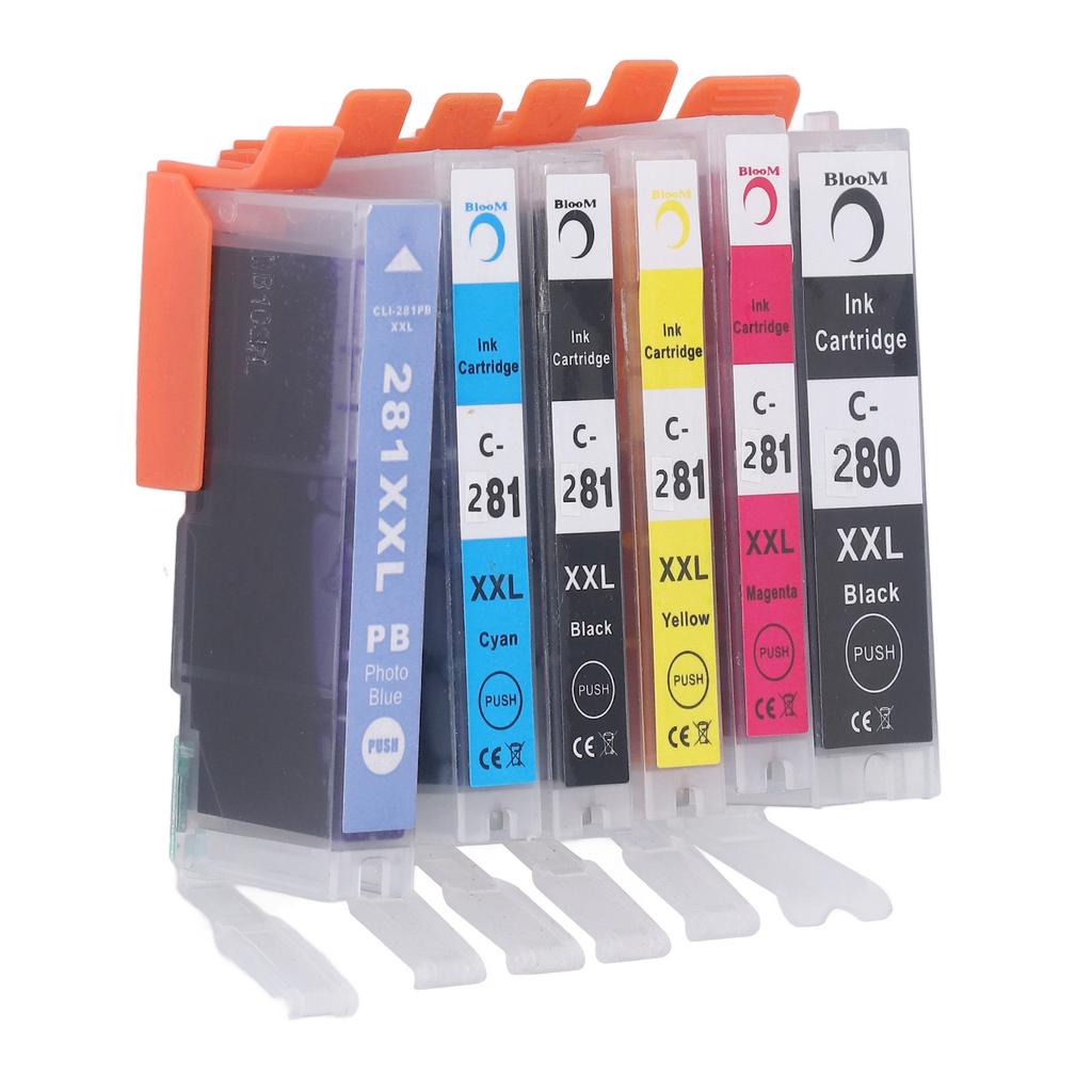 Ink Cartridge 280 281 Smooth Output Cartridge Combo Pack Replacement for PIXMA TS702 TR7520 6 Colors BK BK C M Y PB