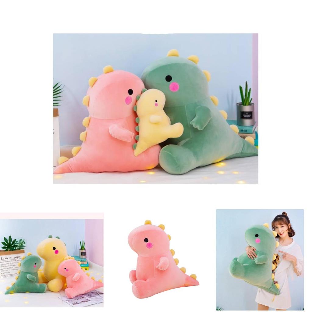 Cute Dinosaur Plush Toy Soft Feather Down Cotton Stuffed Animal Gift Wholesale 22cm Pink