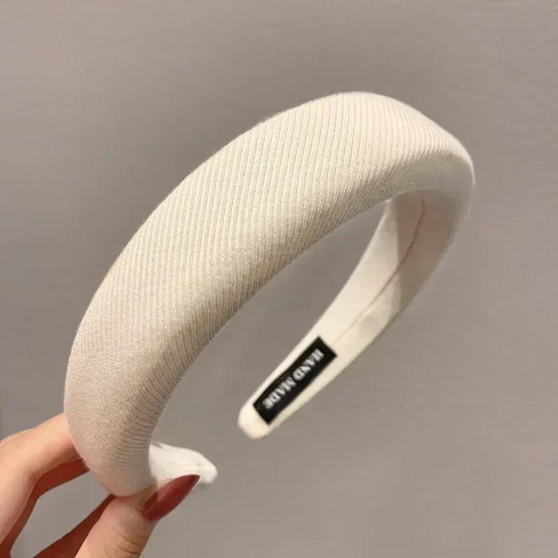 1/5pcs Plain 1.5CM Wide Headband Girls Fabric Covered Resin Hairbands Plastic Hair Hoop Kids Elastic Bands Hair Accessories